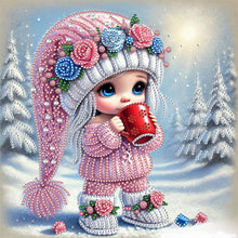 Load image into Gallery viewer, Snow Scene Little Girl-Partial Special Diamond Painting-30x30cm
