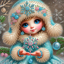 Load image into Gallery viewer, Snow Scene Little Girl-Partial Special Diamond Painting-30x30cm

