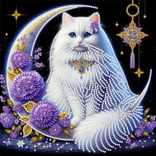 Load image into Gallery viewer, Snow Scene Cat-Partial Special Diamond Painting-30x30cm
