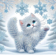 Load image into Gallery viewer, Snow Scene Cat-Partial Special Diamond Painting-30x30cm
