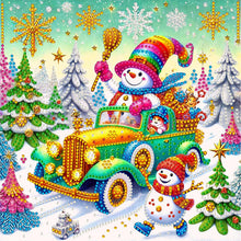 Load image into Gallery viewer, Snow Scene Snowman-Partial Special Diamond Painting-30x30cm

