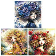 Load image into Gallery viewer, Yellow Flower Little Girl-Partial Special Diamond Painting-30x30cm
