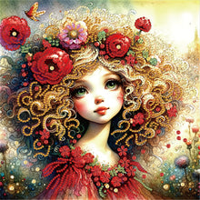 Load image into Gallery viewer, Yellow Flower Little Girl-Partial Special Diamond Painting-30x30cm
