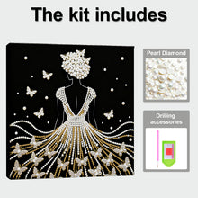 Load image into Gallery viewer, Elegant Girl-Partial Pearl Painting Kit with Frame-25x25cm
