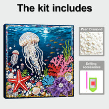 Load image into Gallery viewer, Jellyfish-Partial Pearl Painting Kit with Frame-25x25cm
