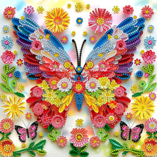 Load image into Gallery viewer, Butterfly Flowers-Partial Special Diamond Painting-30x30cm
