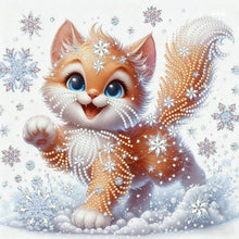 Load image into Gallery viewer, Winter Cat-Partial Special Diamond Painting-30x30cm

