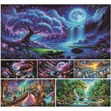 Load image into Gallery viewer, Dreamy Lake Scenery-Partial Special Diamond Painting-60x30cm-Large Size
