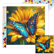 Load image into Gallery viewer, Butterfly Sunflower-Full Square Diamond Painting-30x30cm
