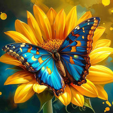 Load image into Gallery viewer, Butterfly Sunflower-Full Square Diamond Painting-30x30cm
