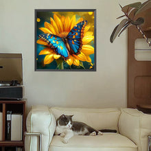 Load image into Gallery viewer, Butterfly Sunflower-Full Square Diamond Painting-30x30cm
