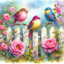 Load image into Gallery viewer, Birds And Flowers-Full Round Diamond Painting-40x40cm
