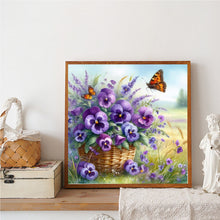 Load image into Gallery viewer, Purple Flower-Full Round Diamond Painting-40x40cm
