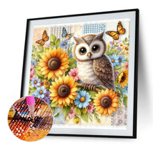 Load image into Gallery viewer, Owls And Sunflowers-Full Round Diamond Painting-40x40cm
