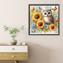 Load image into Gallery viewer, Owls And Sunflowers-Full Round Diamond Painting-40x40cm
