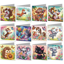 Load image into Gallery viewer, 12Pcs/Set 12Pcs/Set Cute Animals-Diamond Greeting Cards
