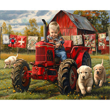 Load image into Gallery viewer, Farm Kids-Full Round Diamond Painting-50x40cm

