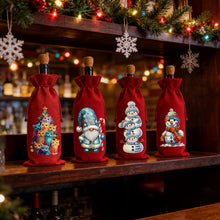 Load image into Gallery viewer, 4Pcs/Set Snowman Christmas-Diamond Wine Bottle Bags Covers
