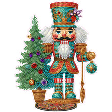 Load image into Gallery viewer, White Nutcracker-Single Side Drill-Acrylic Diamond Desktop Ornament
