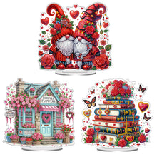 Load image into Gallery viewer, Rose Gnome-Single Side Drill-Acrylic Diamond Desktop Ornament
