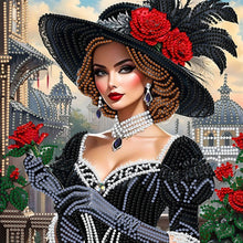 Load image into Gallery viewer, Black Beauty-Partial Special Diamond Painting-30x30cm
