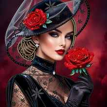 Load image into Gallery viewer, Black Beauty-Partial Special Diamond Painting-30x30cm
