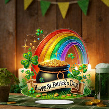 Load image into Gallery viewer, St Patricks Day Owl-Single Side Drill-Acrylic Diamond Desktop Ornament
