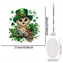 Load image into Gallery viewer, St Patricks Day Owl-Single Side Drill-Acrylic Diamond Desktop Ornament
