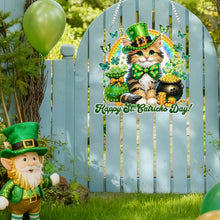 Load image into Gallery viewer, St Patricks Day Cat-Single Side Drill-Diamond Pendant
