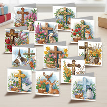 Load image into Gallery viewer, 12Pcs/Set 12Pcs/Set Easter Cross-Diamond Greeting Cards
