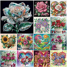 Load image into Gallery viewer, Flower Bouquet Roses-Partial Special Diamond Painting-30x30cm
