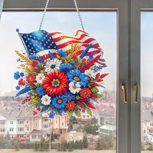Load image into Gallery viewer, National Flag And Flowers-Single Side Drill-Diamond Pendant

