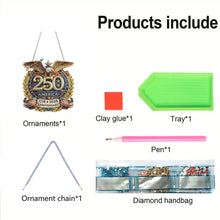 Load image into Gallery viewer, National Flag And Flowers-Single Side Drill-Diamond Pendant
