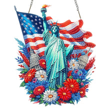 Load image into Gallery viewer, National Flag And Flowers-Single Side Drill-Diamond Pendant
