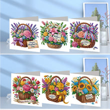 Load image into Gallery viewer, 6Pcs/Set Mothers Day Flower Basket-Diamond Greeting Cards
