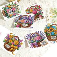 Load image into Gallery viewer, 6Pcs/Set Mothers Day Flower Basket-Diamond Greeting Cards
