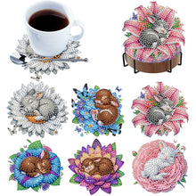 Load image into Gallery viewer, 6Pcs/Set Flowers And Rabbits-Acrylic Waterproof Diamond Coaster

