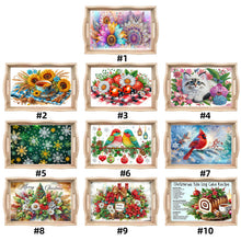 Load image into Gallery viewer, Cats-Round Diamond Wooden Dinning Table Tray
