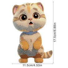 Load image into Gallery viewer, Beige Cat-Single Side Drill-Acrylic Diamond Desktop Ornament
