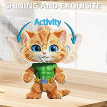 Load image into Gallery viewer, Beige Cat-Single Side Drill-Acrylic Diamond Desktop Ornament
