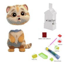 Load image into Gallery viewer, Beige Cat-Single Side Drill-Acrylic Diamond Desktop Ornament
