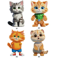 Load image into Gallery viewer, Beige Cat-Single Side Drill-Acrylic Diamond Desktop Ornament
