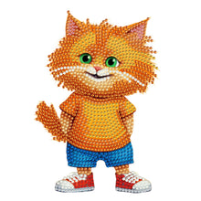 Load image into Gallery viewer, Beige Cat-Single Side Drill-Acrylic Diamond Desktop Ornament

