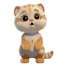 Load image into Gallery viewer, Beige Cat-Single Side Drill-Acrylic Diamond Desktop Ornament
