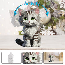Load image into Gallery viewer, Beige Cat-Single Side Drill-Acrylic Diamond Desktop Ornament
