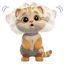 Load image into Gallery viewer, Beige Cat-Single Side Drill-Acrylic Diamond Desktop Ornament
