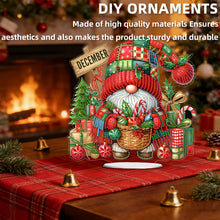 Load image into Gallery viewer, Christmas In December Gnome-Single Side Drill-Acrylic Diamond Desktop Ornament

