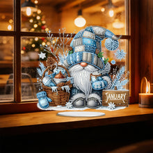 Load image into Gallery viewer, Christmas In December Gnome-Single Side Drill-Acrylic Diamond Desktop Ornament
