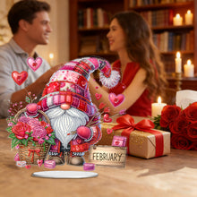 Load image into Gallery viewer, Christmas In December Gnome-Single Side Drill-Acrylic Diamond Desktop Ornament
