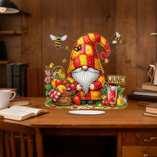 Load image into Gallery viewer, Christmas In December Gnome-Single Side Drill-Acrylic Diamond Desktop Ornament
